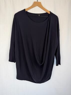 COS Draped Front Top Black Large Minimalist Lagen Avant Garde Elevated Basic